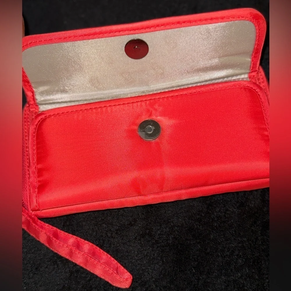 Lug Quick-Step RFID Zip-Around Quilted Wallet Coral Pink Orange